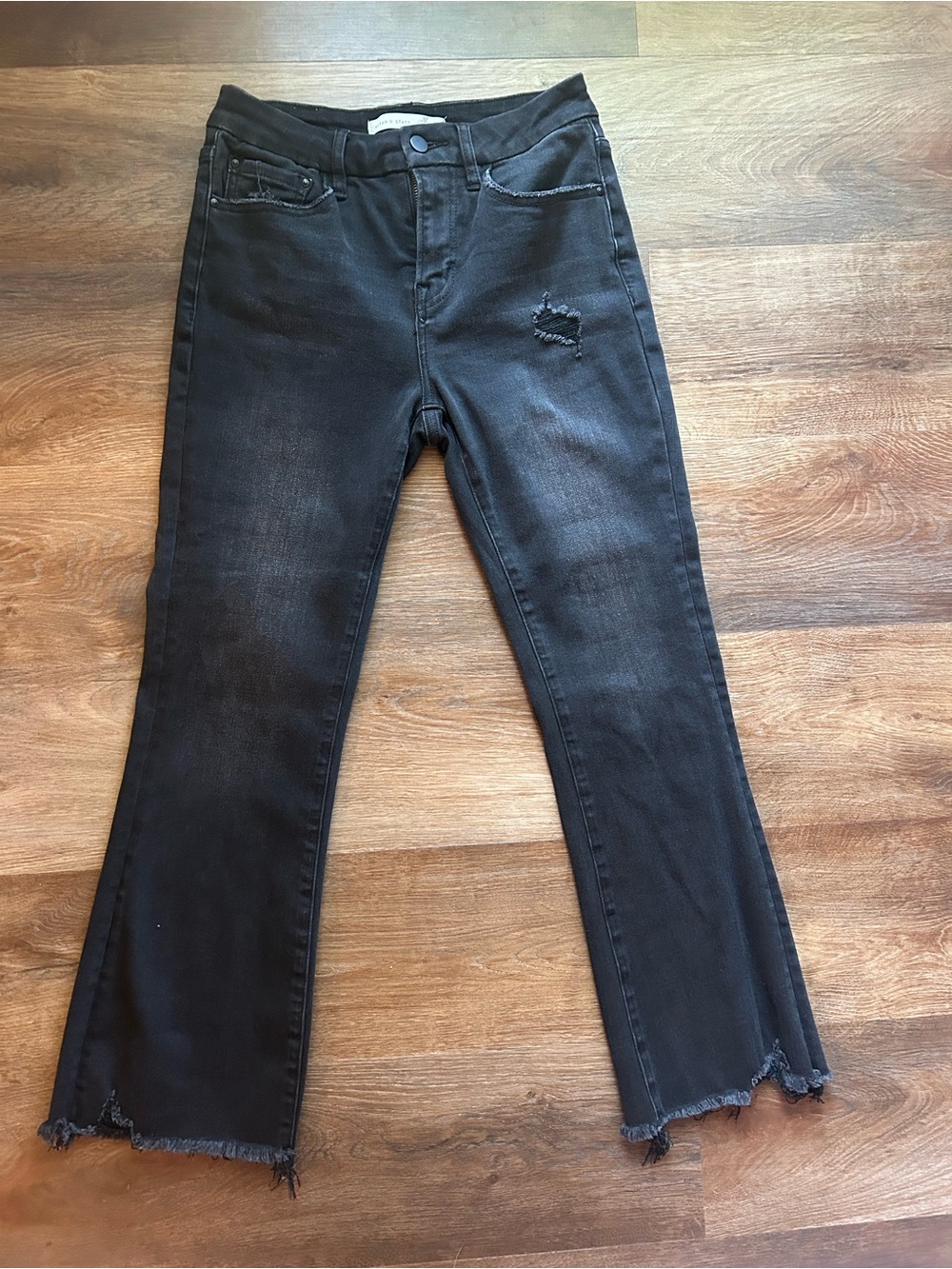 Altar'd State Black Distressed Raw Hem Flare Jeans Size 26